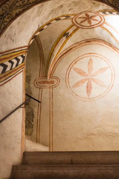 First Benedictine decoration in church San Fermo — Stock Photo, Image