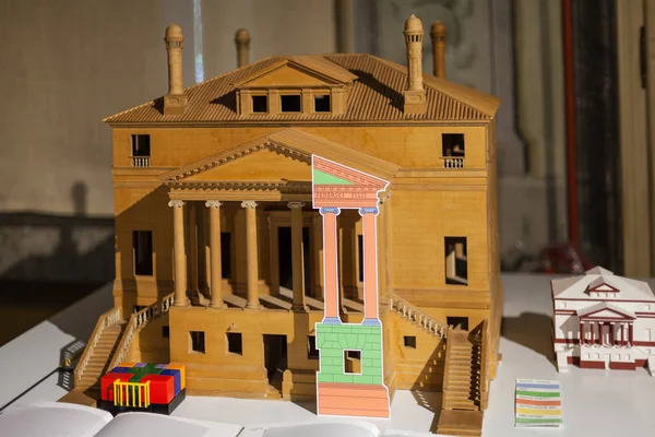 Модели дворцов в музее Палладио — стоковое фото