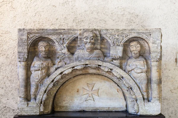 Dekoracja ścienna w zamku castelvecchio w Weronie — Zdjęcie stockowe