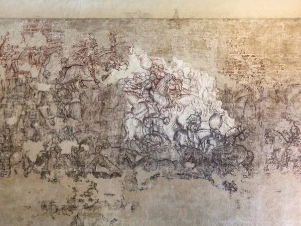 マントヴァのドゥカーレ宮殿博物館の中世のフレスコ画 — ストック写真