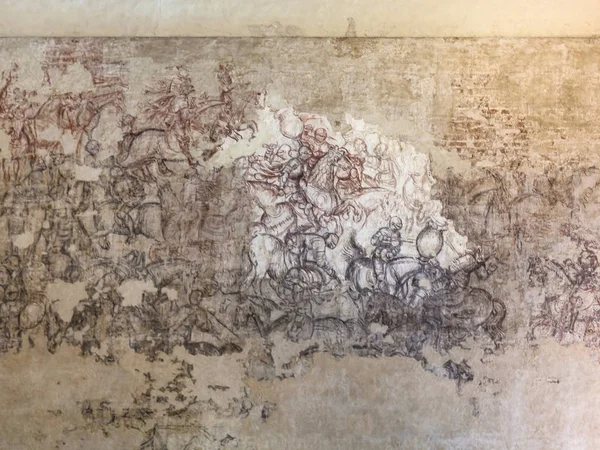 Middeleeuwse fresco in Hertogelijk Paleis Museum in Mantua — Stockfoto