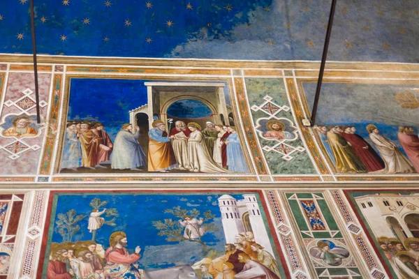 Wall and ceiling paintings in Scrovegni Chapel — Stock Photo, Image