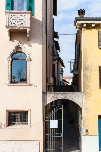 narrow back street in Verona city