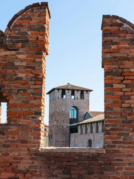 Merlons most Castelvecchio (Scaliger) — Zdjęcie stockowe