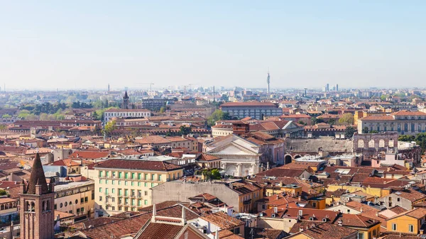 Above view of Verona town with roman amphitheater — Stock Photo, Image