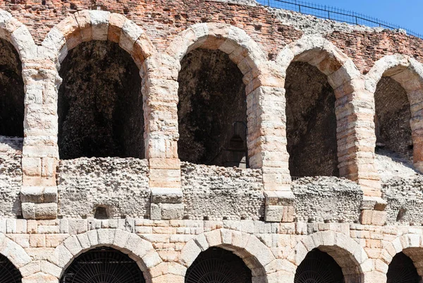 Τοίχο του Arena di Verona αρχαίο ρωμαϊκό αμφιθέατρο — Φωτογραφία Αρχείου