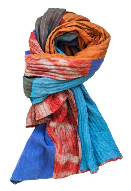 dikişli eşarp batik ve boyalı ipek dokuma