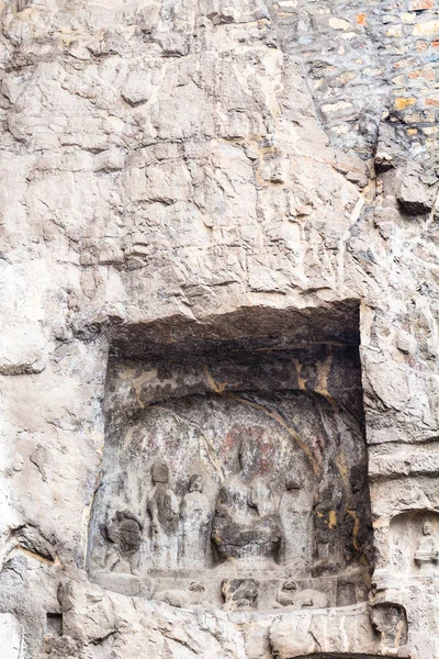 Escultura em caverna de Longmen Grutas — Fotografia de Stock