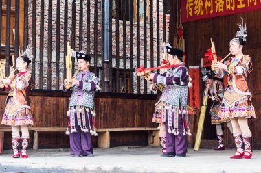 Chengyang Köyü kültür Show folk müzisyeni