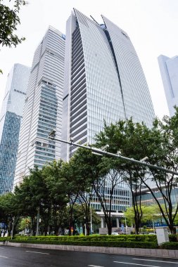 Zhujiang Yeni şehir Guangzhou modern binalar