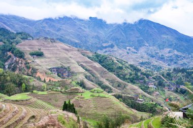 Dazhai ülkede teraslı yamaç görünümünü