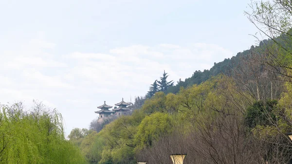 Vista de pagodes em jardim verde — Fotografia de Stock