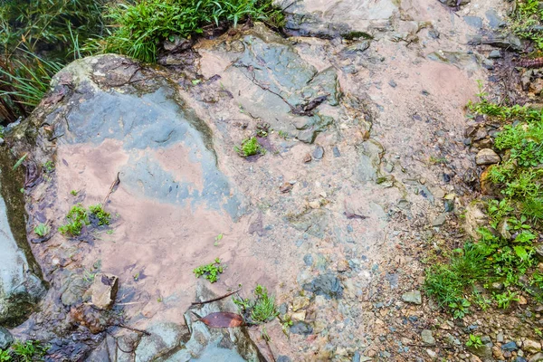 Sendero húmedo en la colina en terrazas en Dazhai —  Fotos de Stock