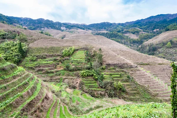 terraced fields near Dazhai village in country