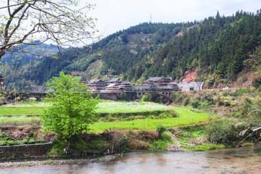 Chengyang Köyü Köprüsü'nden bahçeleri ile