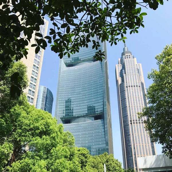 Cityscape with skyscrapers in Guangzhou city — Stock Photo, Image