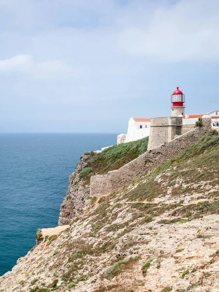 Lighthouse on cape St Vincent near Sagres town — Stock Photo, Image