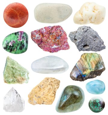 doğal mineral buzlu izole çeşitli örnekleri