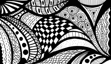 soyut siyah beyaz dalga deseni