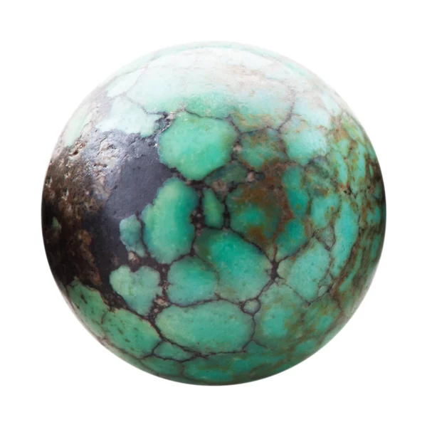 ball from natural turquoise gemstone isolated