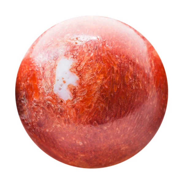 Ball from pressed red coral with nacre piece — Stock Photo, Image