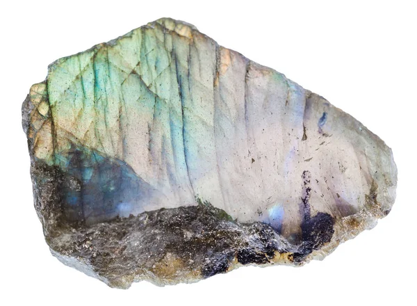 Labrador (labradorite) pedra com superfície polida — Fotografia de Stock