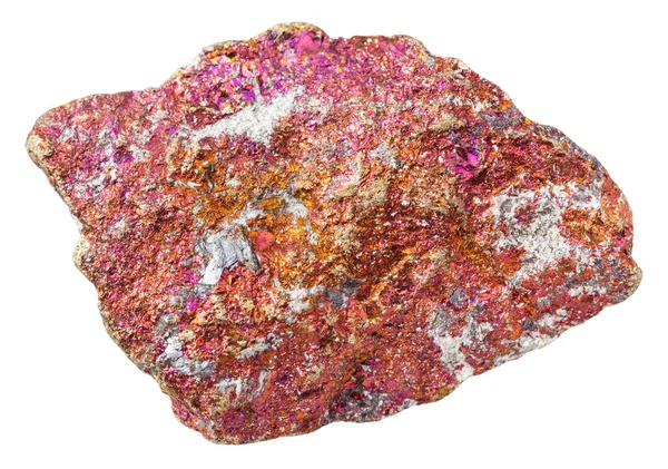 Piece of red Chalcopyrite stone isolated — Stock Photo, Image