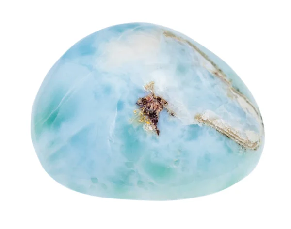 Csiszolt Larimar drágakő (kék pectolite) — Stock Fotó
