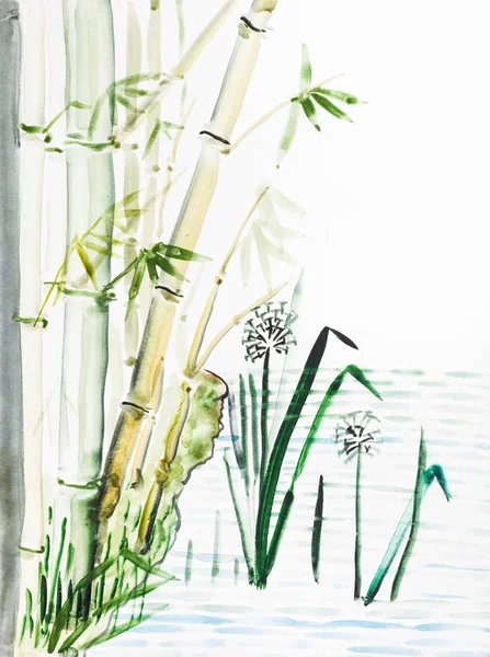 view of reed in water of lake