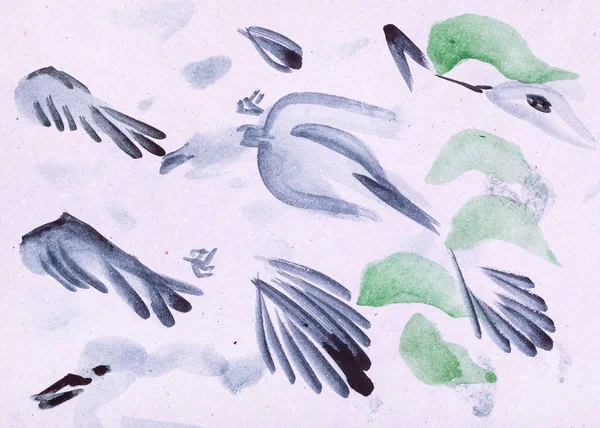 Coups de pinceau pour oiseaux — Photo