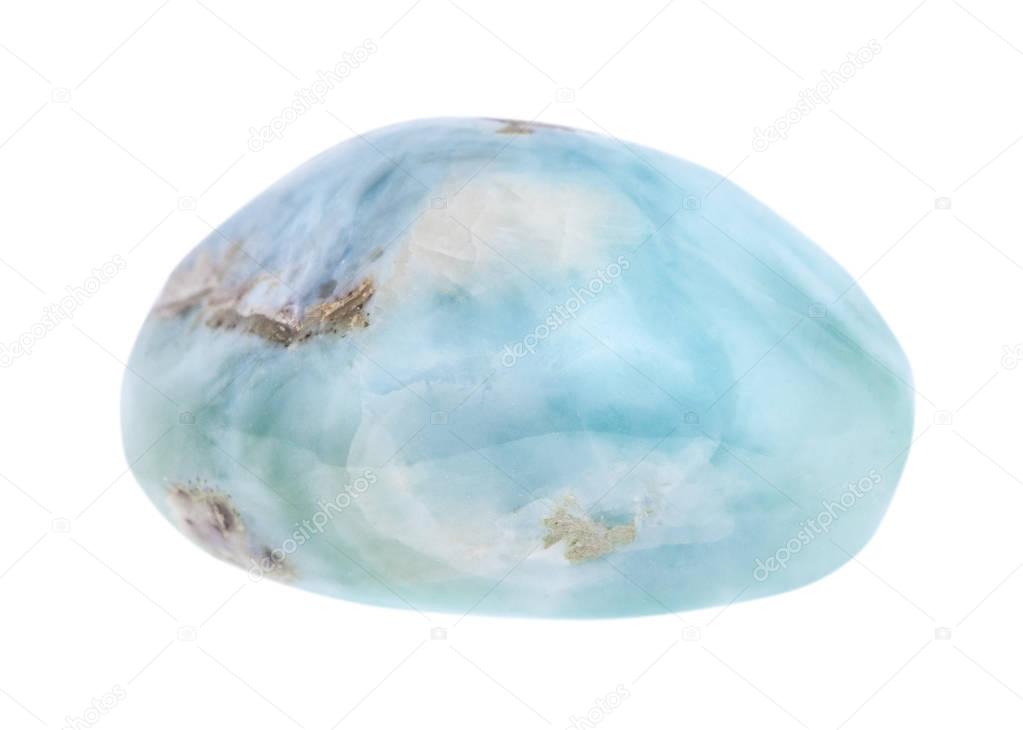 tumbled Larimar gemstone (blue pectolite)