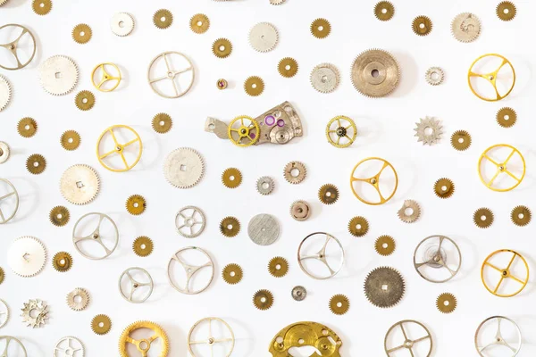 Ornamento da vari pezzi di ricambio vecchio orologio — Foto Stock