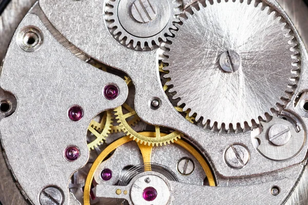 Detail of mechanical wristwatch close up — Stock Photo, Image