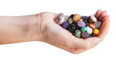 hurma çeşitli değerli taşlar ile yan görünüm