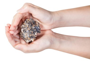 avuç içinde çinko ve kurşun maden cevheri Üstten Görünüm