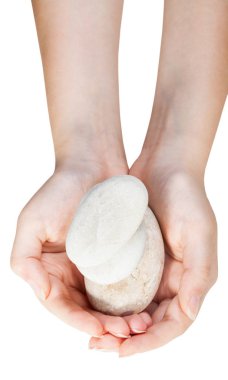 Piramit handfu plaj çakıl üzerinden Üstten Görünüm