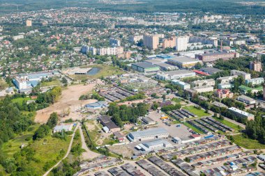 Moscow Region kasabada Dedovsk görünümünü yukarıda