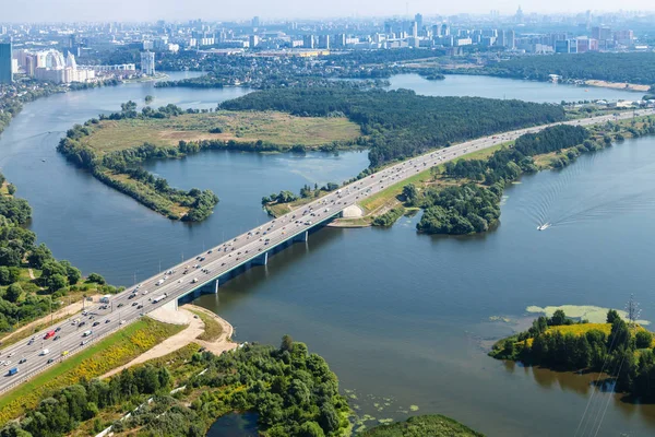 Vue aérienne de Novorizhskoye Shosse à Moscou — Photo