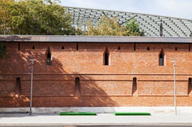 Kitay-gorod restore edilmiş eski şehir tuğla duvar