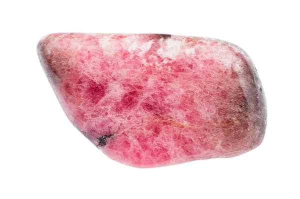 Piedra preciosa rodonita rosa rota aislada — Foto de Stock