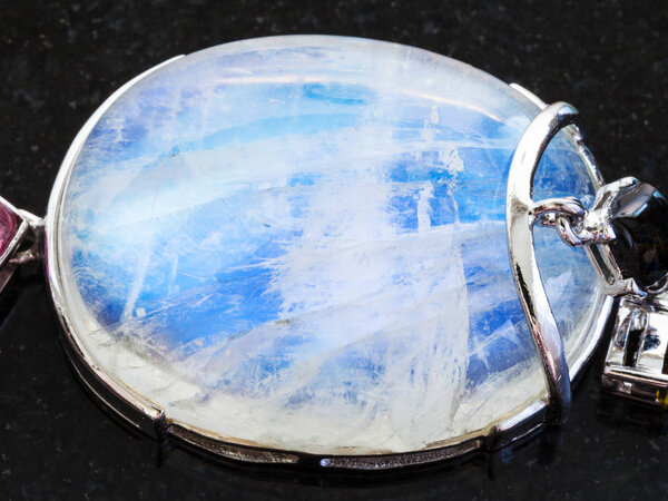 pendant from Moonstone gemstone on dark
