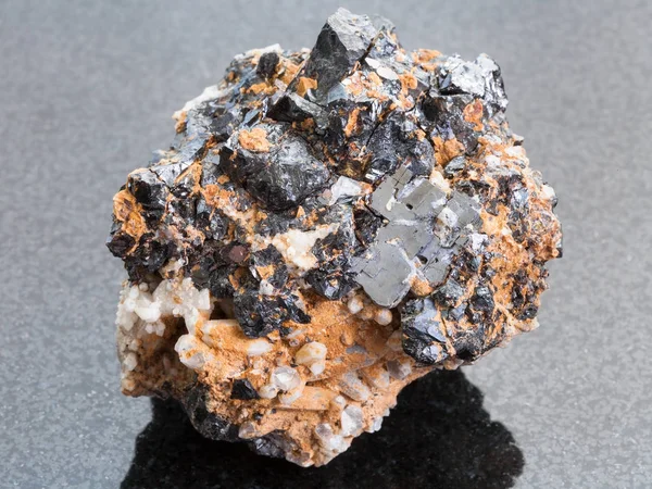 Rough Sphalerite with Galena stone on dark — Stock Photo, Image