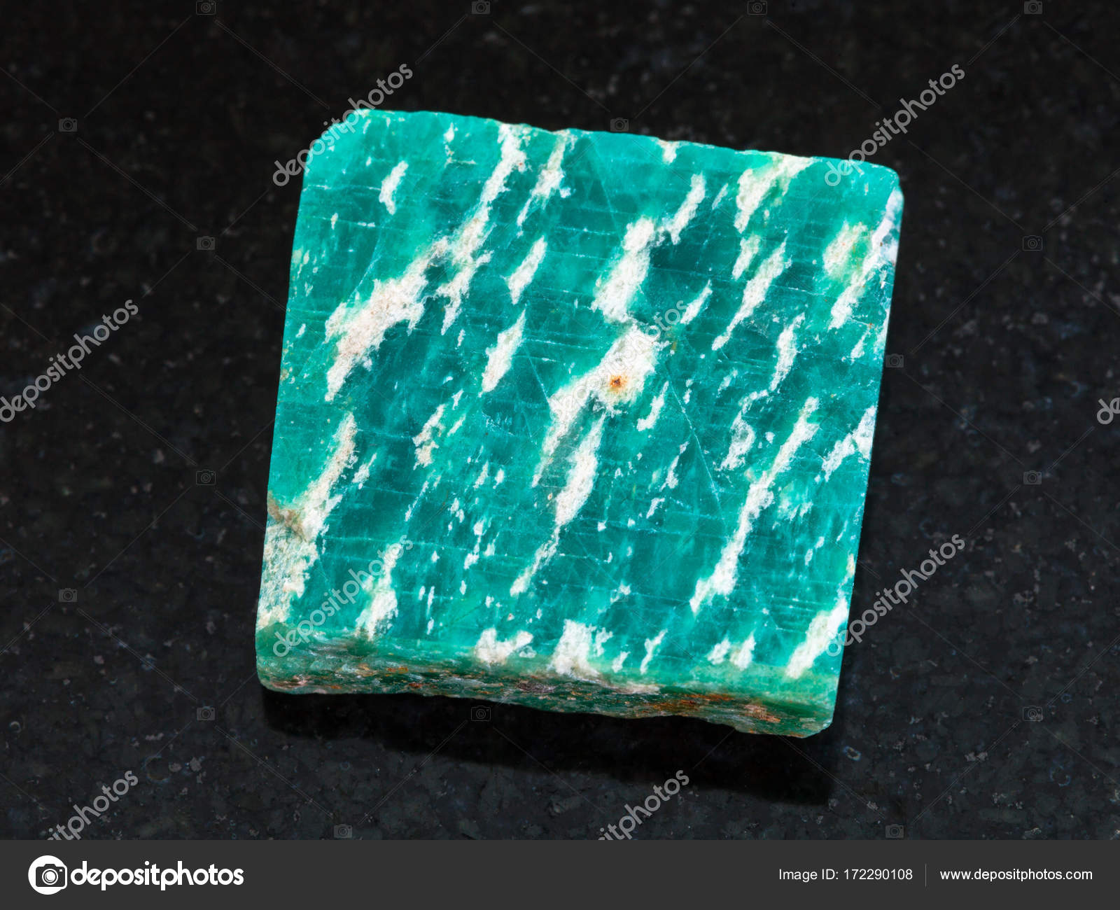Raw Amazonite Stone On Dark Background Stock Photo Image By C Vvoennyy