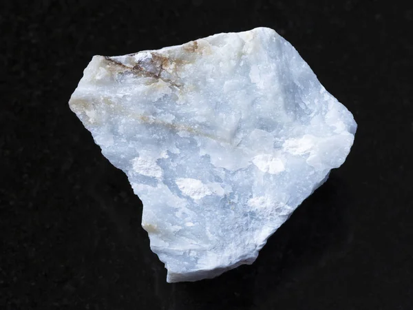 Mentah Angelite (Blue Anhydrite) stone on dark — Stok Foto