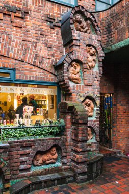 Bremen şehir içinde Bottcherstrasse üzerinde açık dekorasyon
