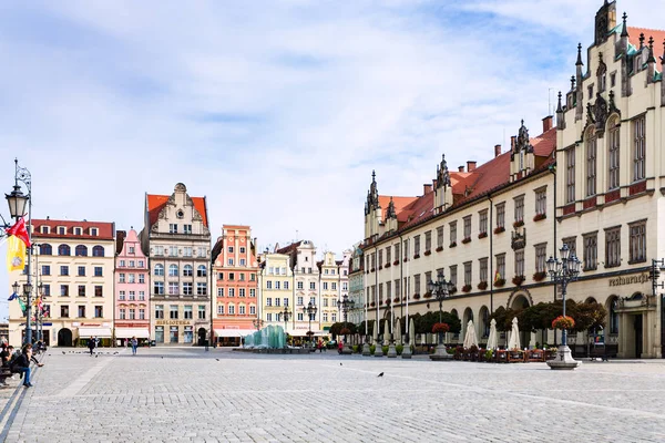 Market Square (Rynek) na cidade de Wroclaw no outono — Fotografia de Stock