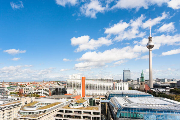 Travel to Germany - Berlin city skyline with TV tower from Berliner Dom in september