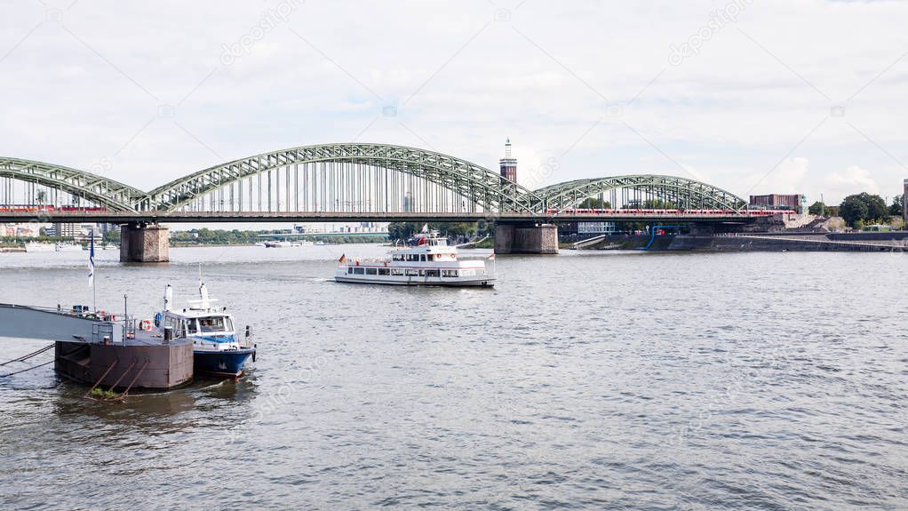 Hohenzollern Bridge over Rhine river in Cologne