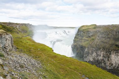 Gullfoss şelale ile İzlanda manzara
