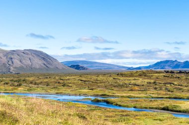 Thingvellir Milli Parkı vadide Panoraması